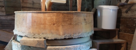 VS, Getreidemühle, Stockmühle, horizontaler Wasserradantrieb, Reckingen-Gluringen