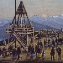 Touristische Rigi Kulm Sonnenaufgang 140x140